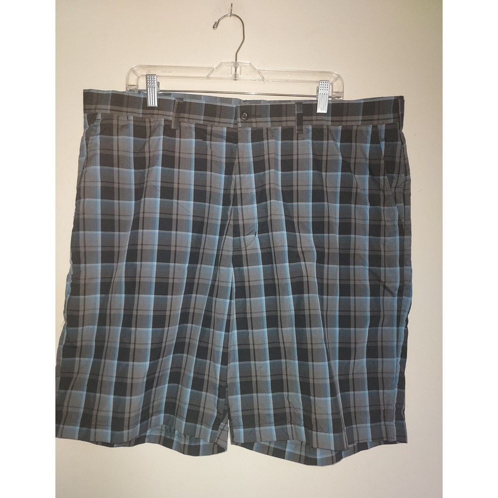Ben Hogan Men's Golf Shorts 40 Gray Lightweight Performance Gray Blue Plaid